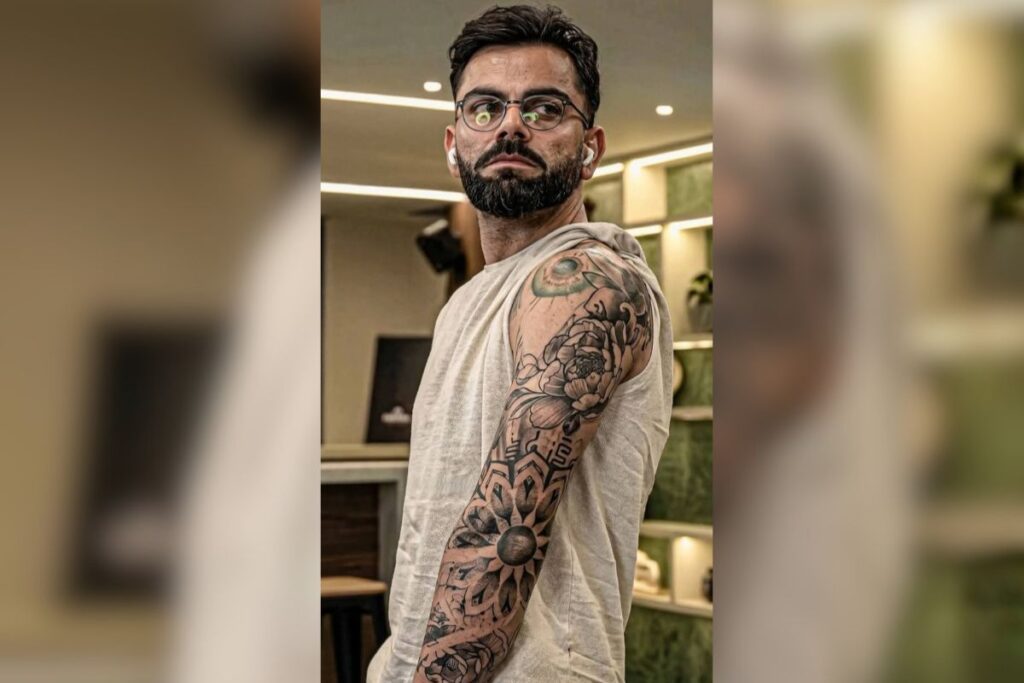 Virat Kohli lotus tattoo