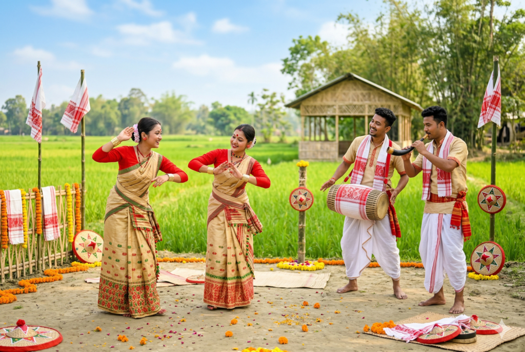 Bohag Bihu is a beautiful, deeply rooted celebration of nature, community, and Assamese identity